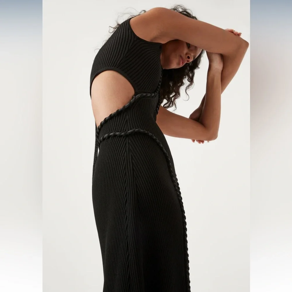 Aje Arp Cut out knit midi dress black - Picture 7 of 12